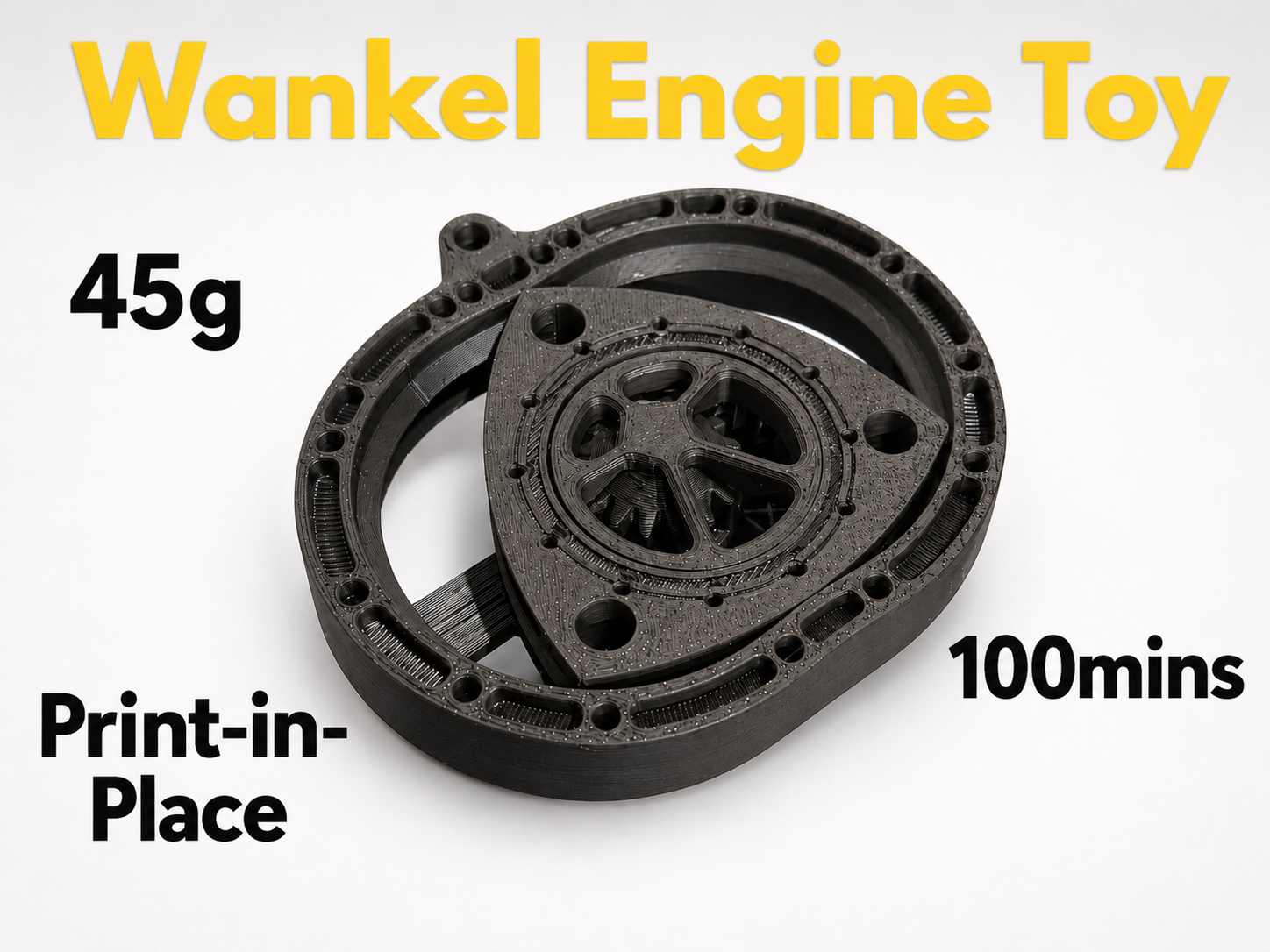 Wankel Engine Toy Gear Operated (Print-in-Place)