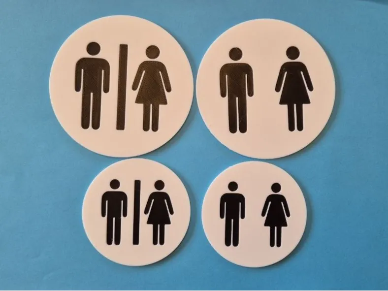 Unisex Toilet Door Sign