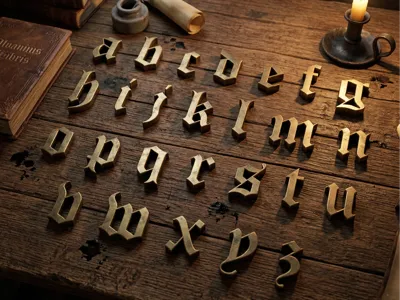 medival gothic letters