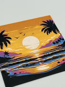 Cuadro decorativo en 3D: Sunset Cove Hueforge — vista de referencia 3
