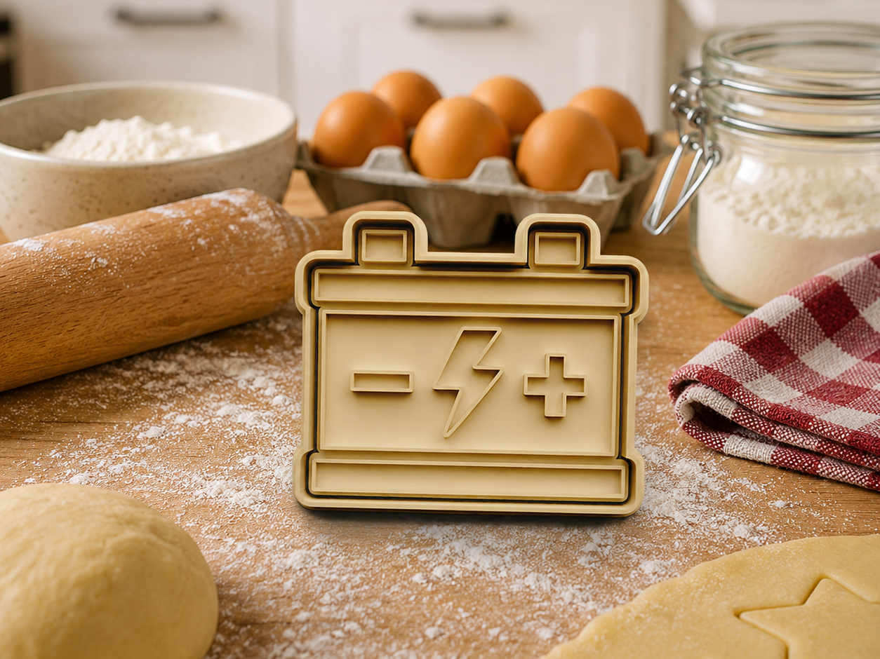 Car Battery Cookie Cutter STL/3MF File