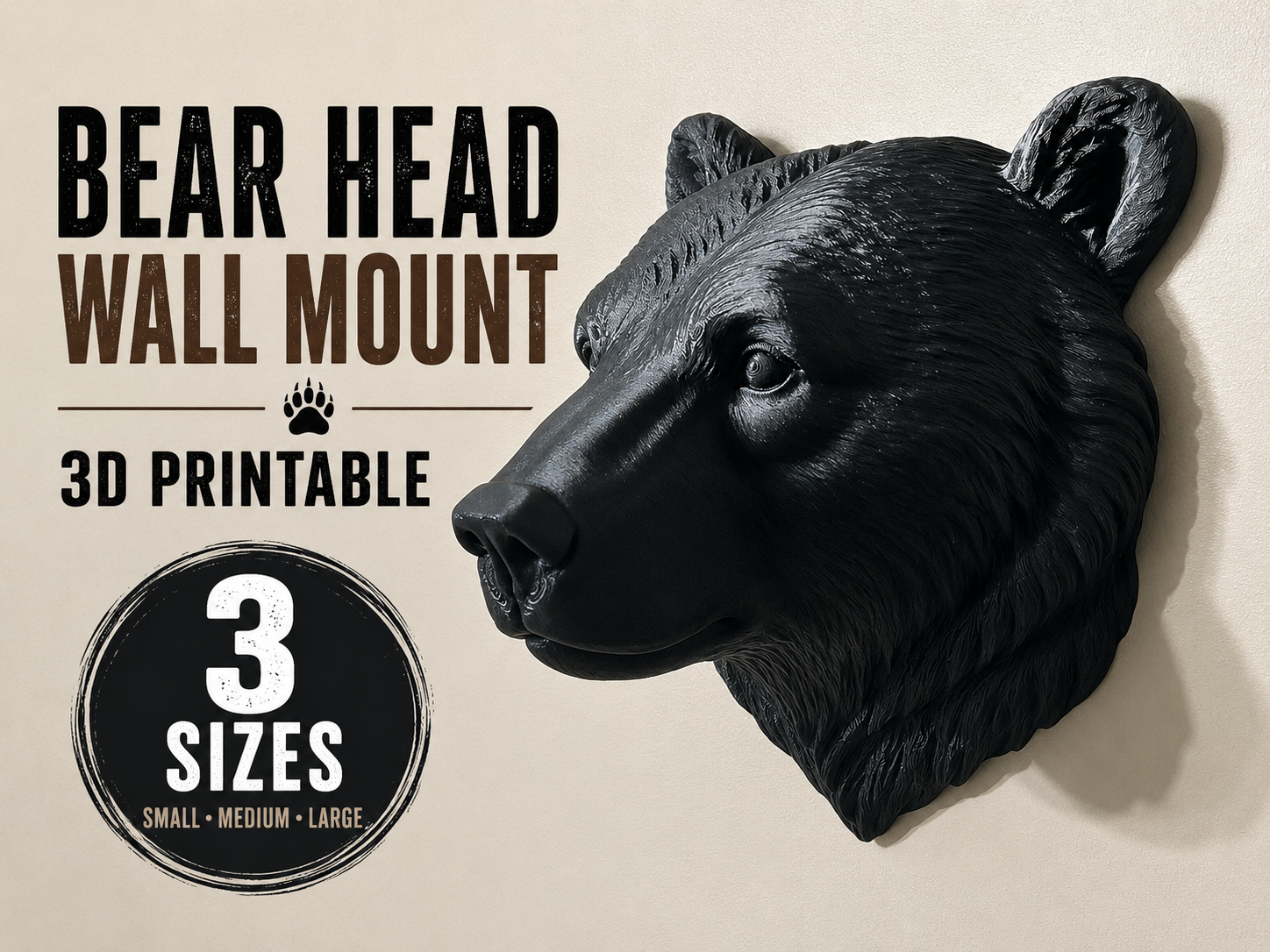 Black Bear Head Wall Art decor