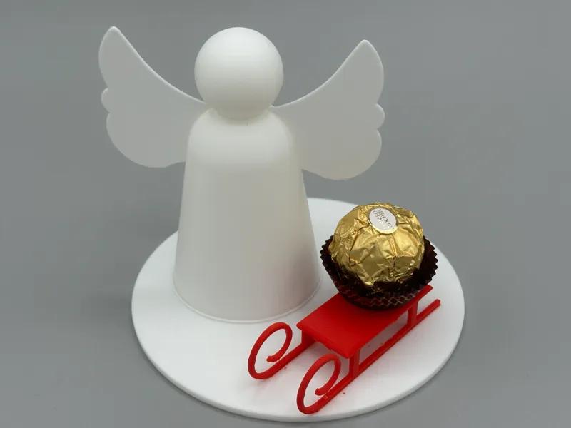 Glowing Angel Scene – LED Angel with Base & Sleigh