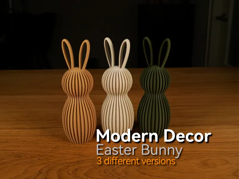 Modern Decor Easter Bunny - Ribbed No Supports