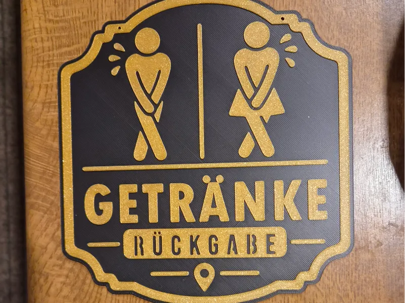 Toilettenschild Getränkerückgabe