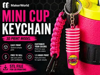 Solo Cup Keychain for Cooler Jug Can Coozie