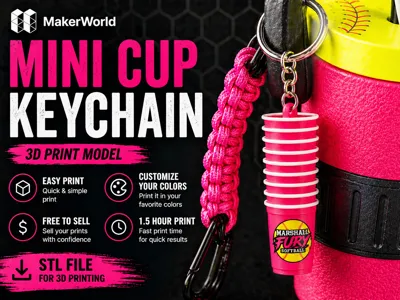 Solo Cup Keychain for Cooler Jug Can Coozie