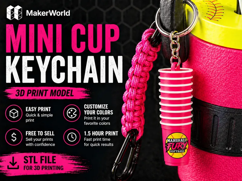 Solo Cup Keychain for Cooler Jug Can Coozie