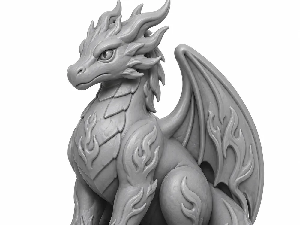 Cute fire dragon - Free 3D Print Model - MakerWorld