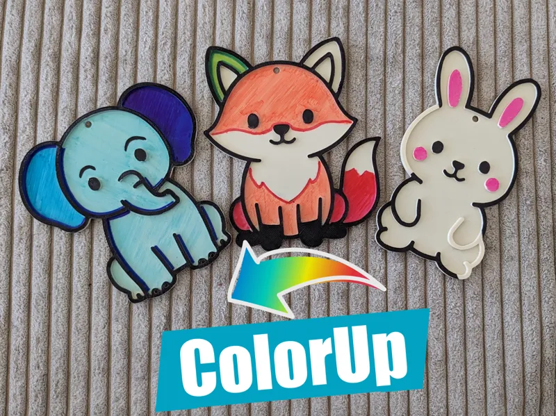 ColorUp - Fox, Bunny, Elephant Puppy Colouring