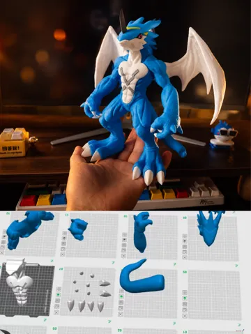 Modelo para impresión 3D: 数码宝贝—V仔兽EX(分色组装)V-mon EX Digimon — vista de referencia 2