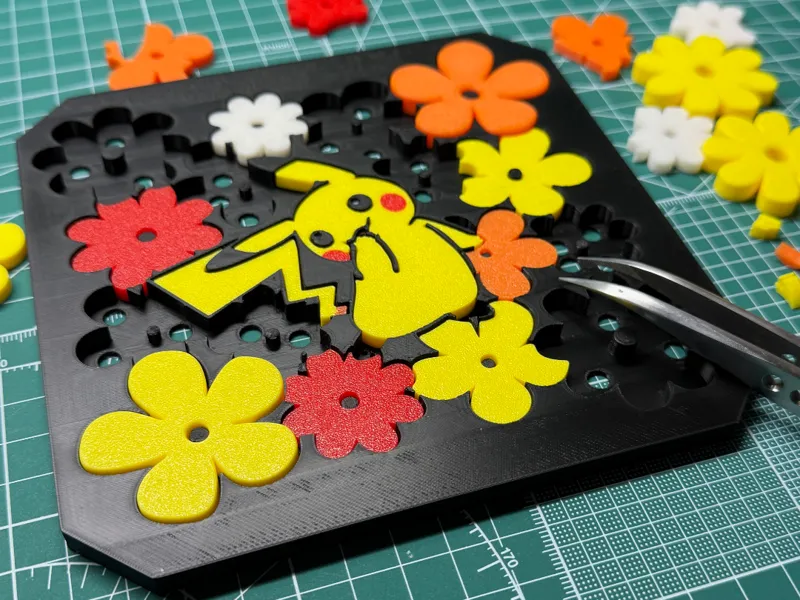 pokemon puzzle ピカチュウと花畑
