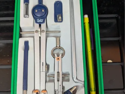 Gridfinity Bin Mr. Pen- Geometry Set Metal Compass
