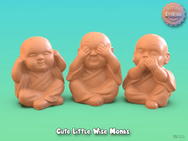 Cute Little Wise Monks