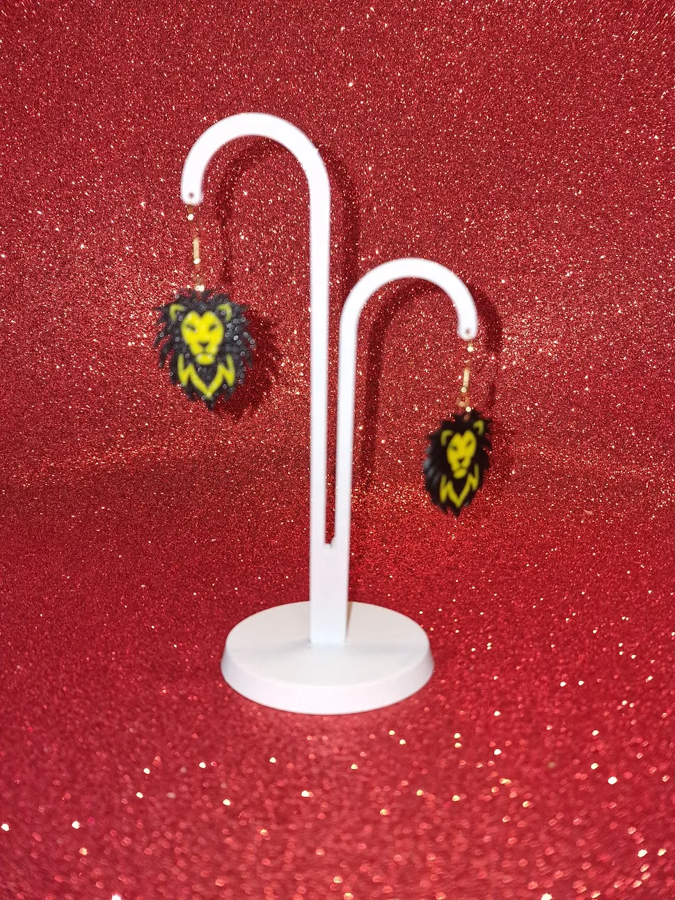 Lion earrings view 3