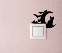 Chat sur la lune, déco d'interrupteur Halloween — photo 2