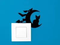 Chat sur la lune, déco d'interrupteur Halloween — photo 1