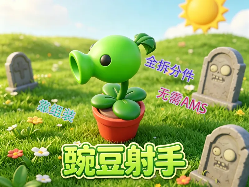 植物大战僵尸 豌豆射手 全拆分件 组装