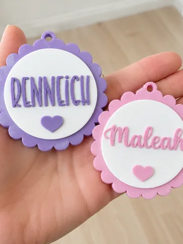 Llavero: Sweet Scalloped Custom/Personalised Keyring/Tag — vista de referencia 2
