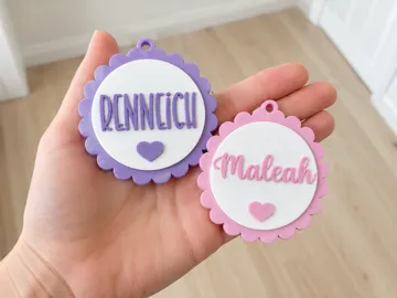 Llavero: Sweet Scalloped Custom/Personalised Keyring/Tag — vista de referencia 3