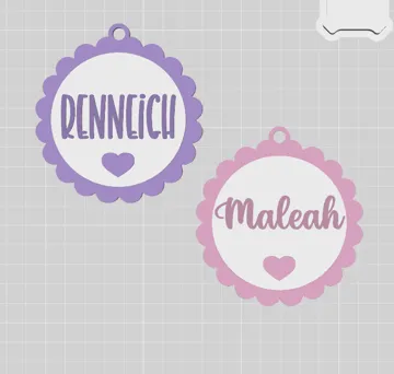 Llavero: Sweet Scalloped Custom/Personalised Keyring/Tag — vista de referencia 5