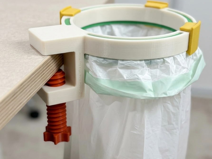 Desk Mounted Trash Bag Holder (13 Gal Compatible)