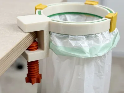 Desk Mounted Trash Bag Holder (13 Gal Compatible)
