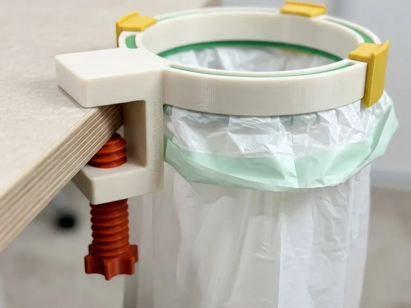 Desk Mounted Trash Bag Holder (13 Gal Compatible)