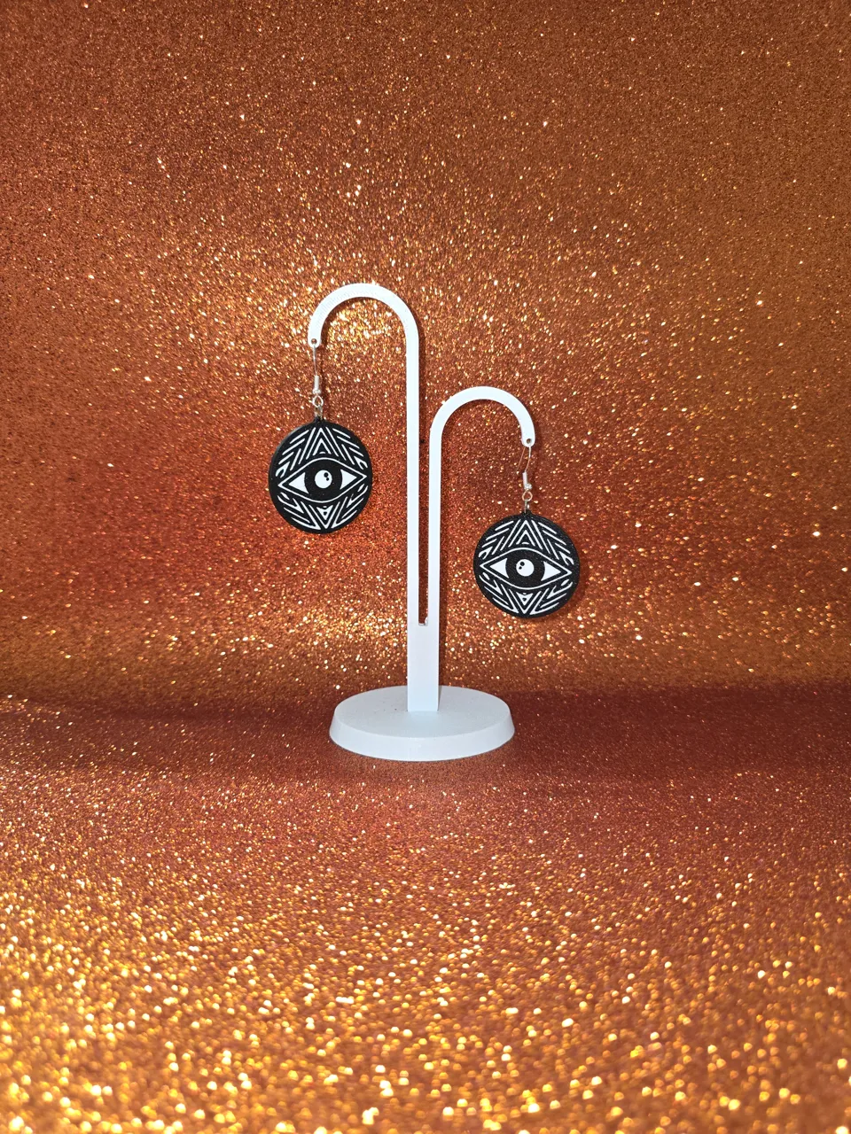 Tribal third eye earrings view 3