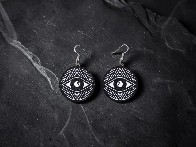 Tribal third eye earrings
