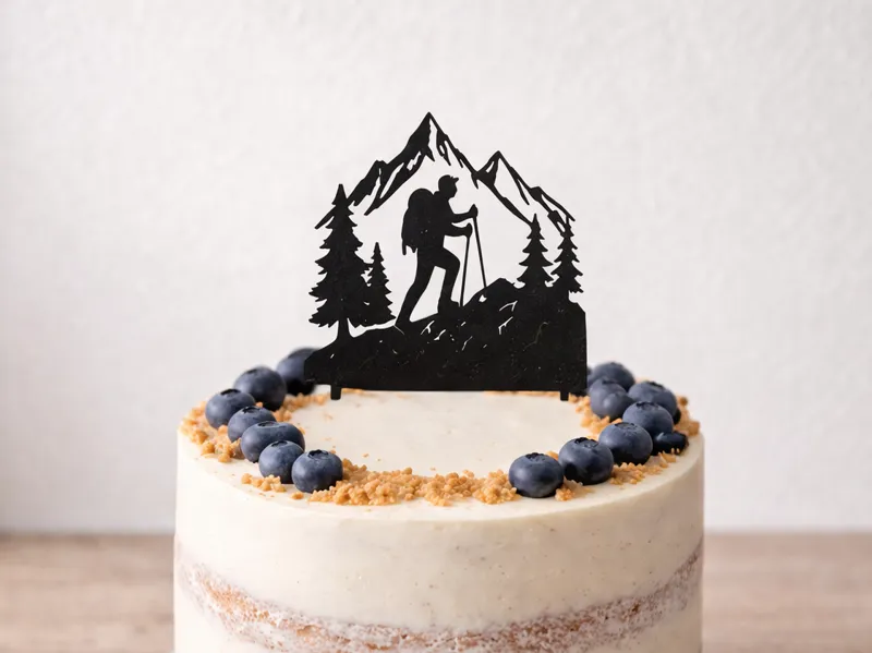 Hiker, mountain tourist cake topper
