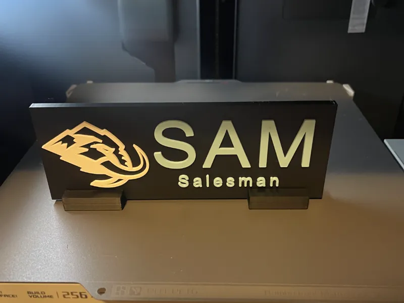 Utah Mammoth Name plate with stand 