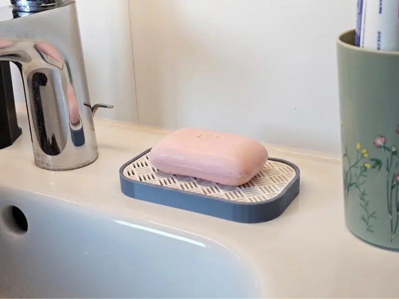Soap Dish with basket weave pattern