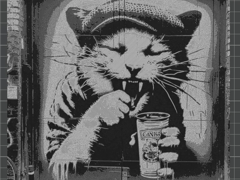 Banksy Cartoon Cat