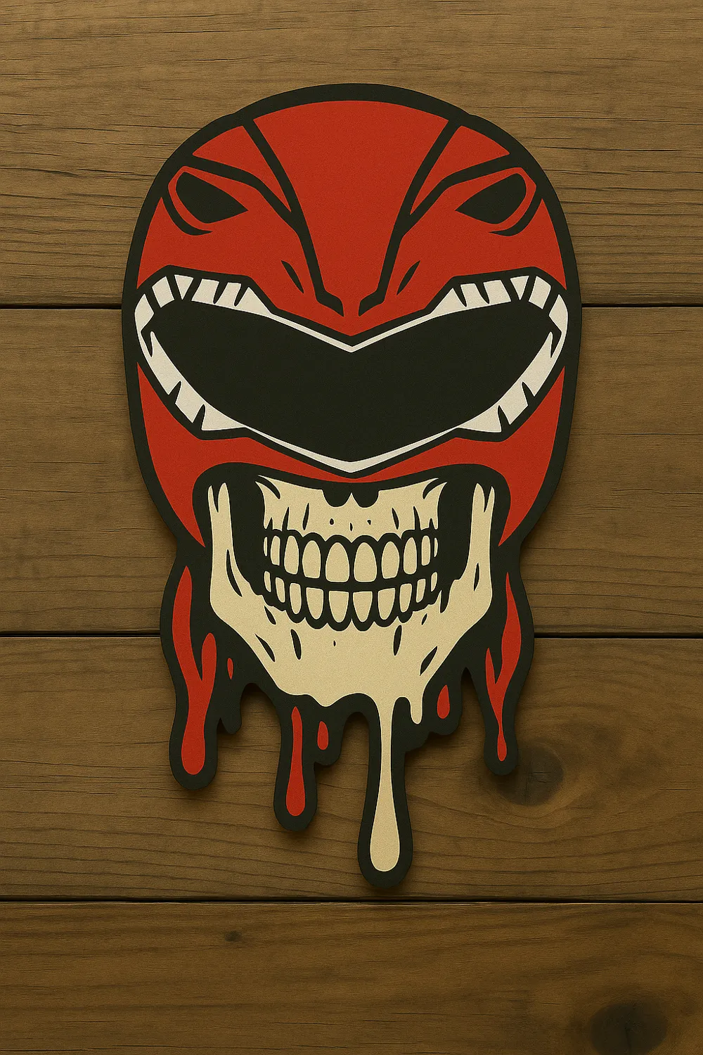 Red Ranger Skull Wallart - Free 3D Print Model - MakerWorld