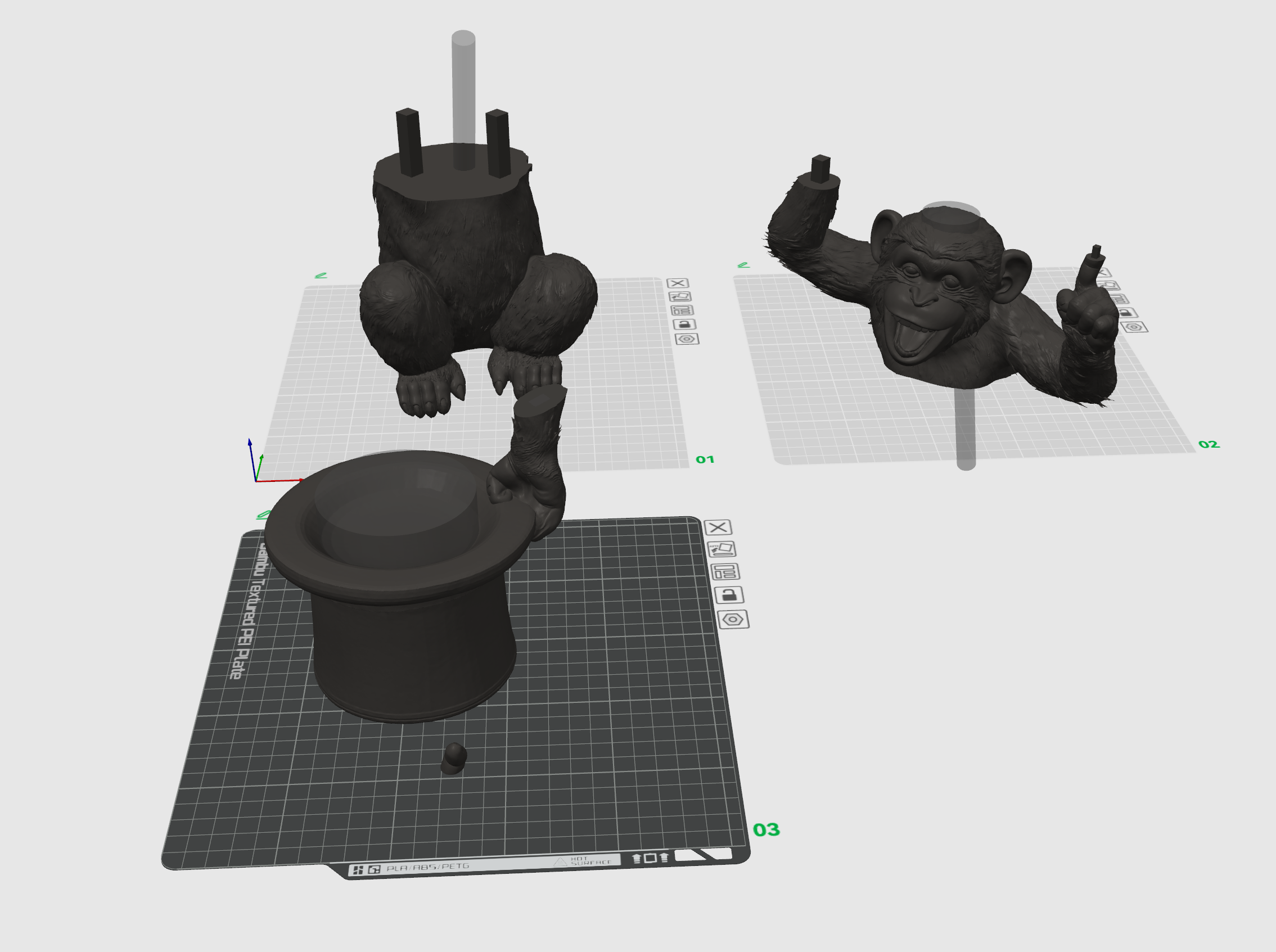 Miniatura 1 do modelo 3D Monkey Eureka Design Lamp
