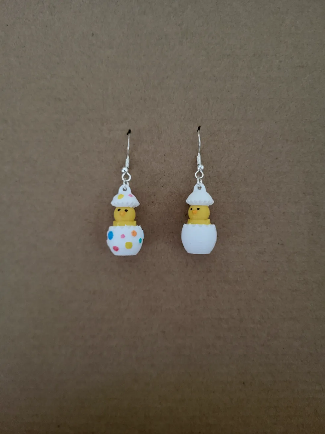 Easter chick earring view 3
