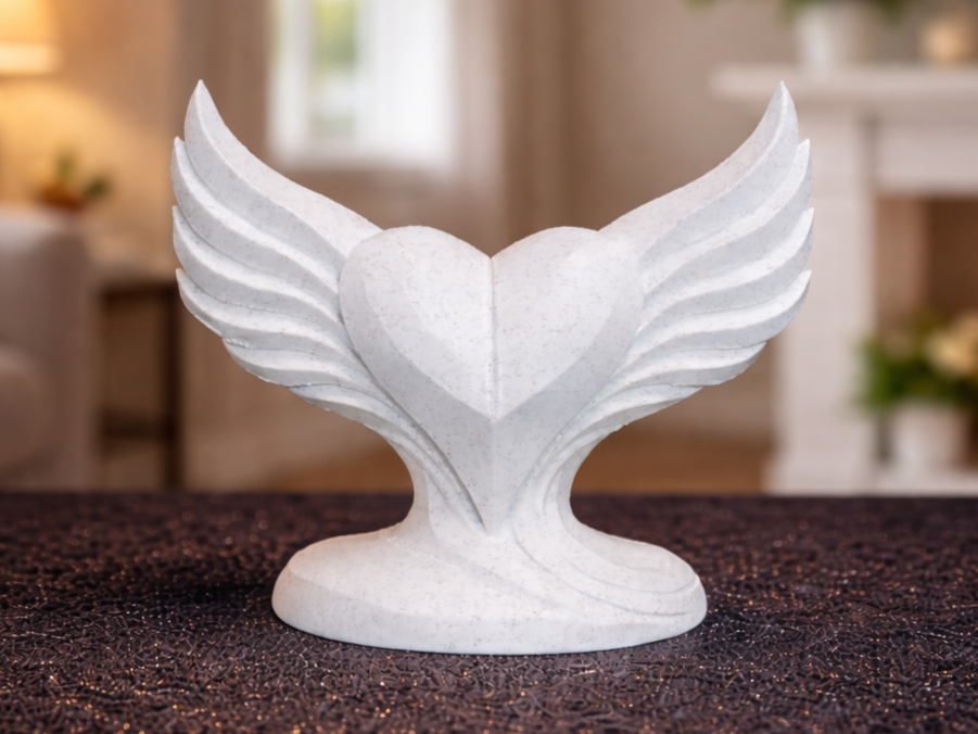 Classic Winged Heart Of Love - An Art Sculpture!