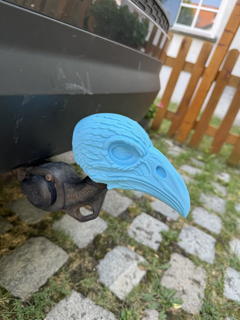 Bird Skull Raven Tow Hitch Cover Cap view 2