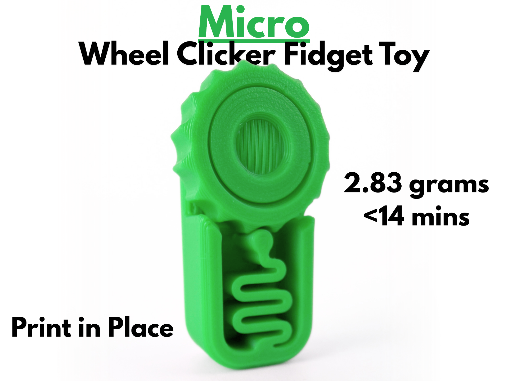 Micro Wheel Clicker Fidget Toy (Print in Place) - 1