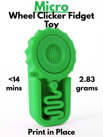 Objeto manipulable: Micro Wheel Clicker Fidget Toy (Print in Place) — vista de referencia 2