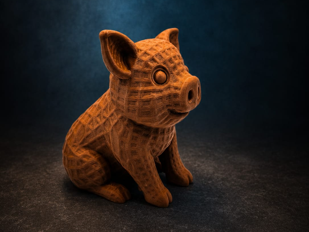 Cute Piggy in Woven Design