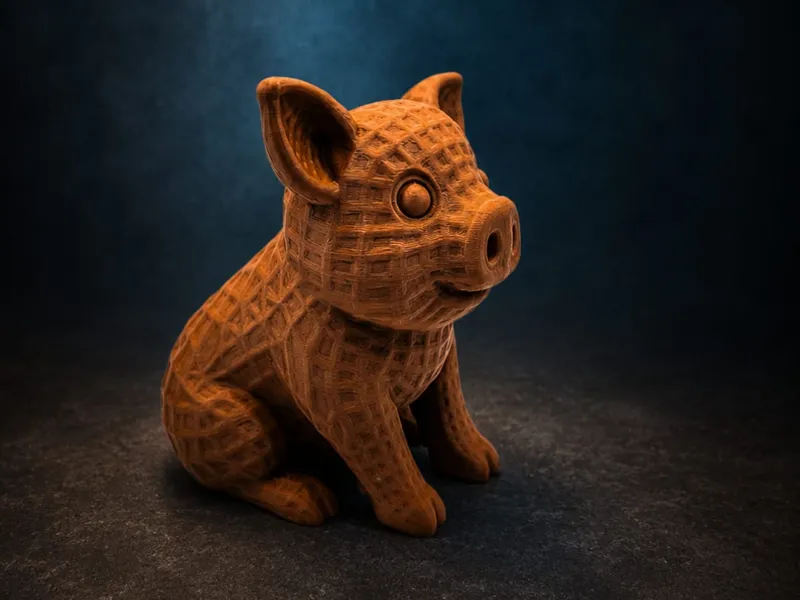 Cute Piggy in Woven Design