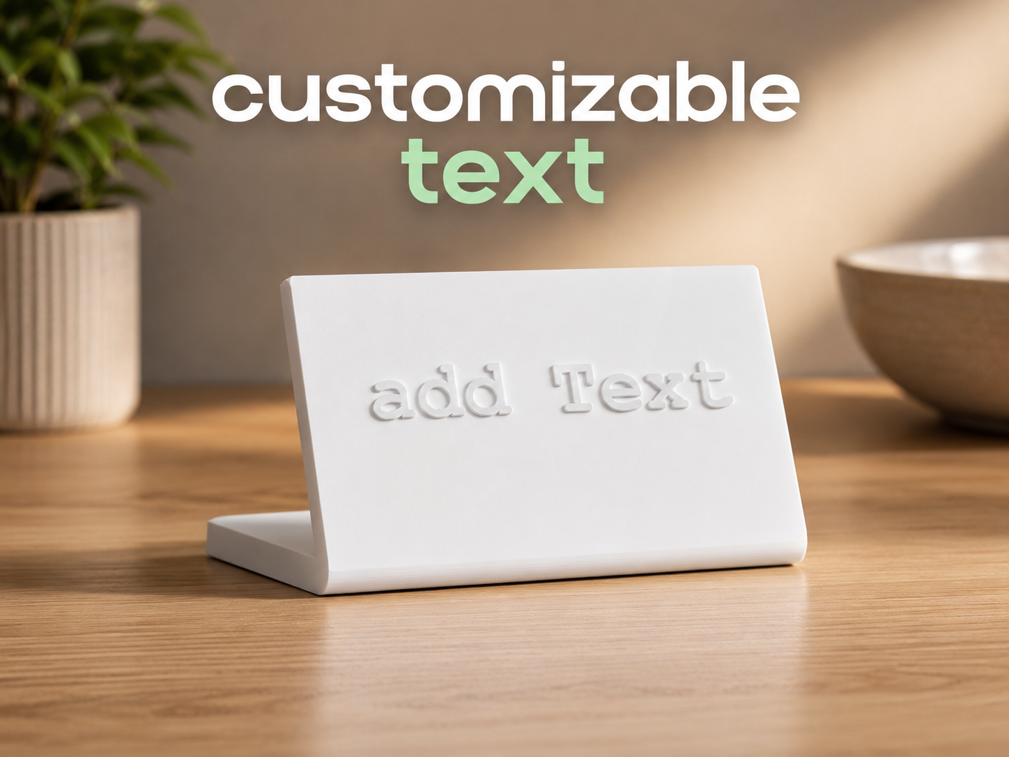 Custom Text Name Sign Stand