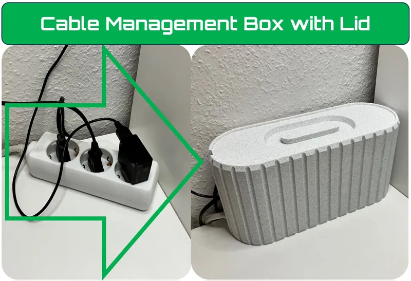 Cable management box with lid