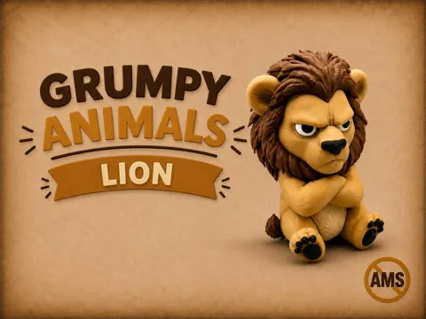 Modelo para impresión 3D: Grumpy Lion — referencia de MakerWorld