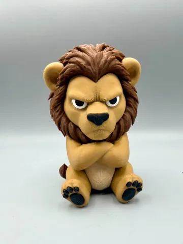 Modelo para impresión 3D: Grumpy Lion — vista de referencia 3