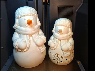 Christmas Snowman with an orange nose