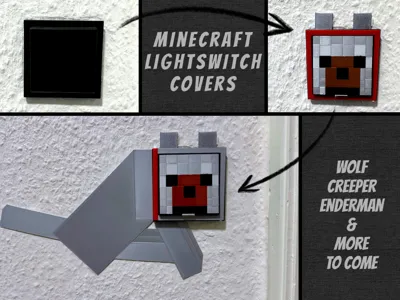 Minecraft Light Switch Covers - Pixel Heroes