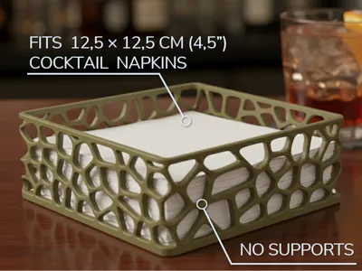 Organic Napkin Holder –Cocktail 12.5×12.5cm (4.5″)